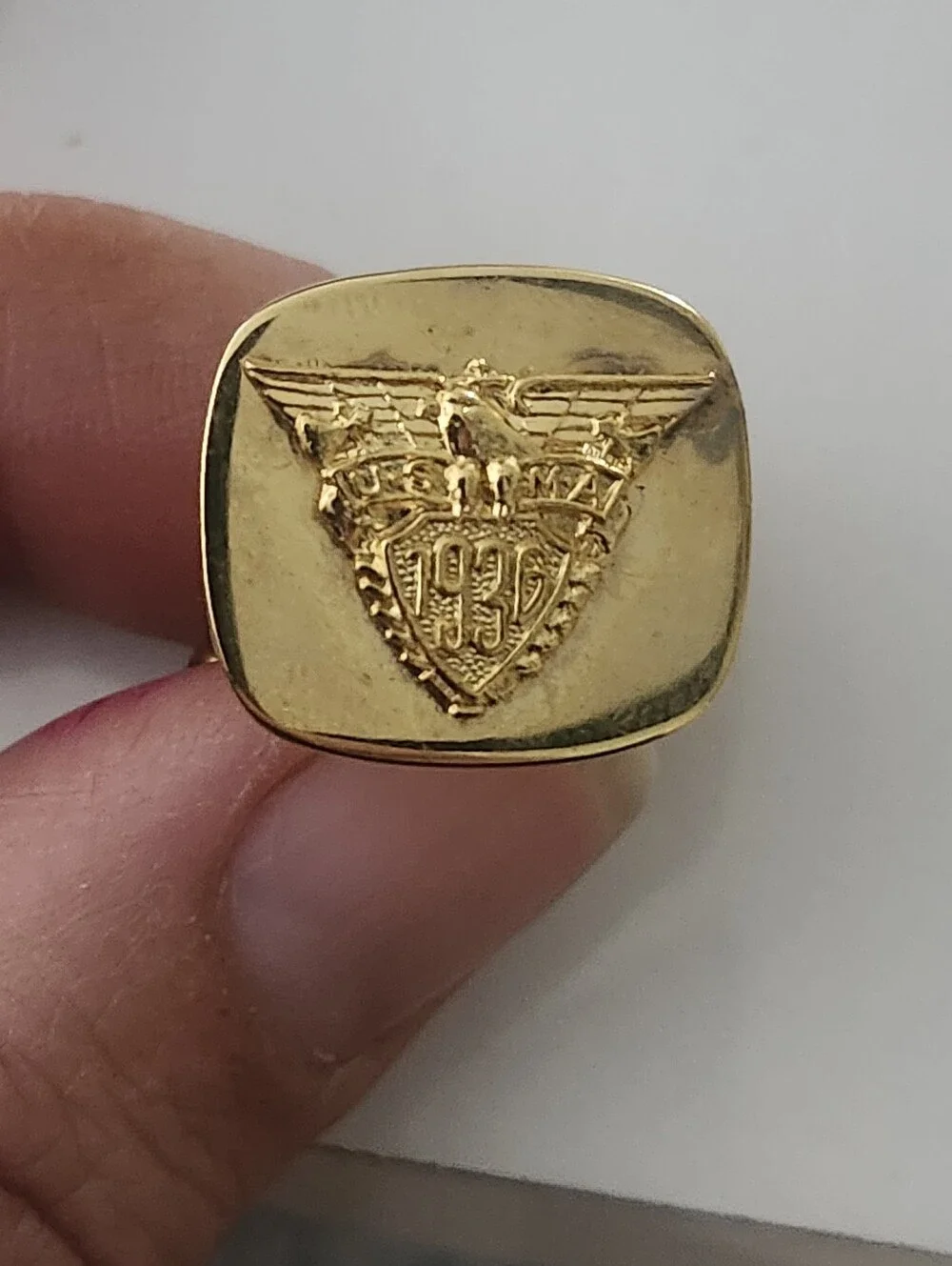 Vtg Gold-tone Winged Eagle Crest 1936 USMA Cufflinks